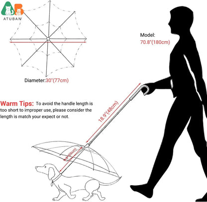 Dog Umbrella with Leash - Small Pets