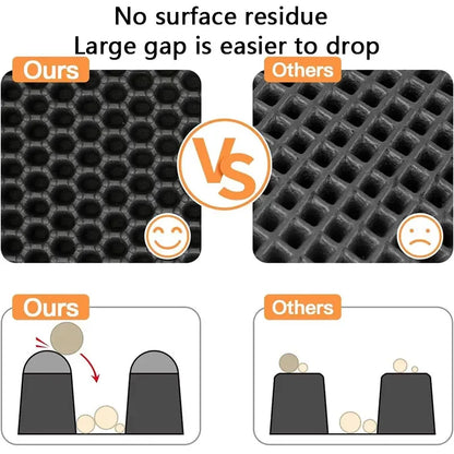 Cat Litter Mat Non-Slip Large Pet Litter Box Mat Double Layer Wear-Resistant Waterproof Cat Litter Mat Pet Cleaning Supplies