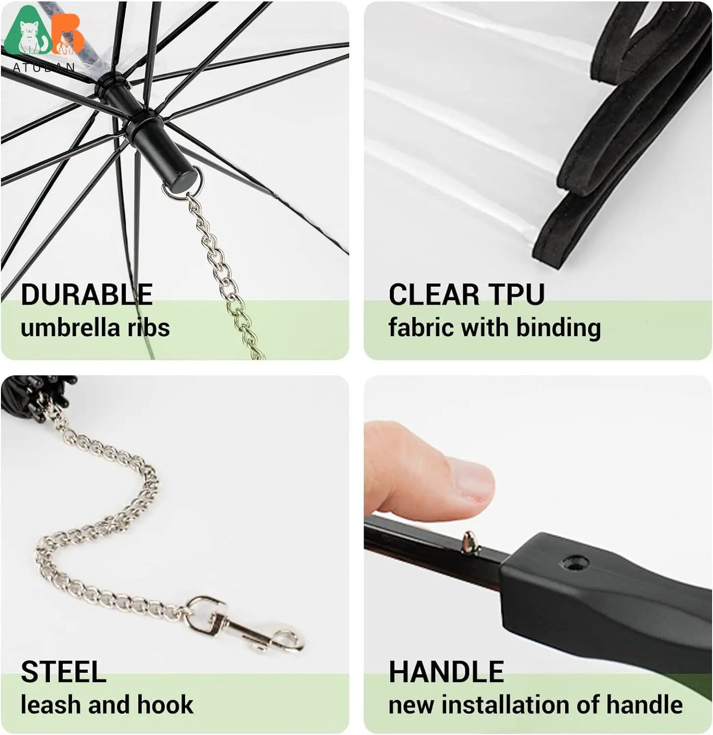 Dog Umbrella with Leash - Small Pets