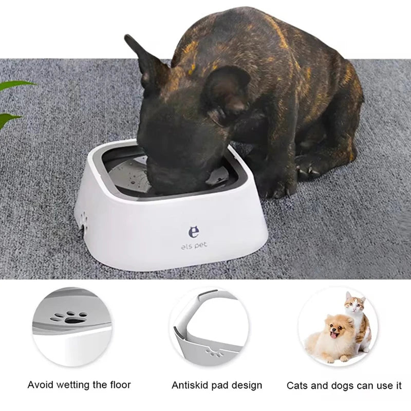 Pet Water Bowl Anti-Spill Automatic Dog Bowl Vehicle-Carried Floating Bowl Slow Water