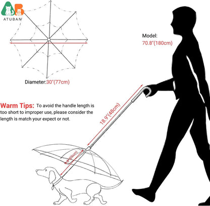 Dog Umbrella with Leash - Small Pets