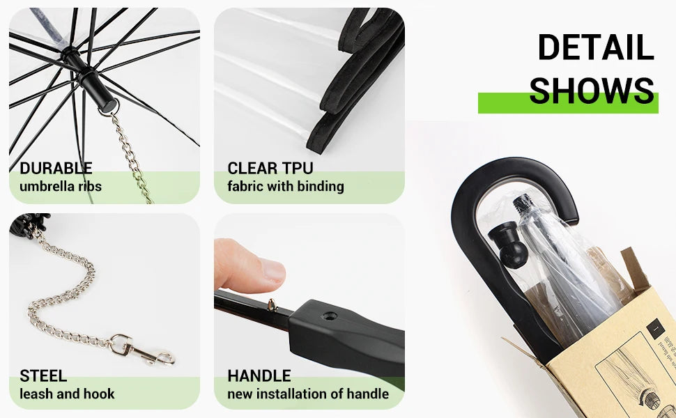 Dog Umbrella with Leash - Small Pets