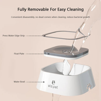 Pet Water Bowl Anti-Spill Automatic Dog Bowl Vehicle-Carried Floating Bowl Slow Water