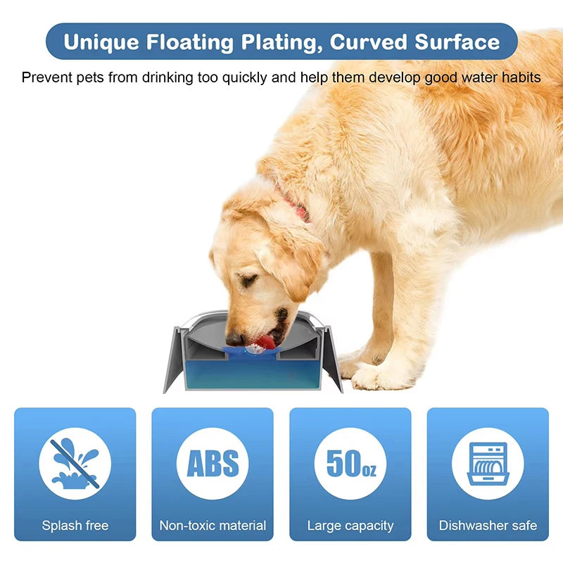 Pet Water Bowl Anti-Spill Automatic Dog Bowl Vehicle-Carried Floating Bowl Slow Water