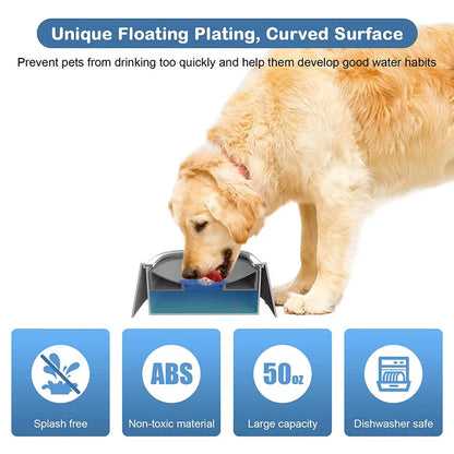 Pet Water Bowl Anti-Spill Automatic Dog Bowl Vehicle-Carried Floating Bowl Slow Water